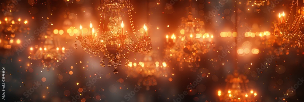 Elegant pattern of chandeliers and candelabras, Background Image, Background For Banner