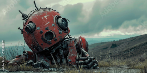A broken-down robot once a marvel of technology lies © VicenSanh