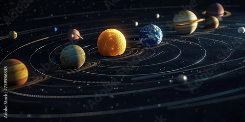 3d solar system planets with 3d gps pointers location