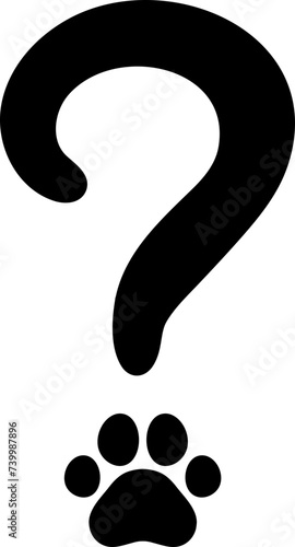 question mark cute paw footprint lettter sign symbol