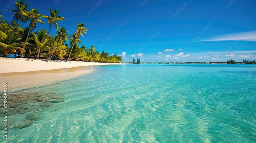 Naklejka premium Walking along the sandy shores of a secluded beach