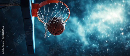 illustration of a basketball in a basket photo