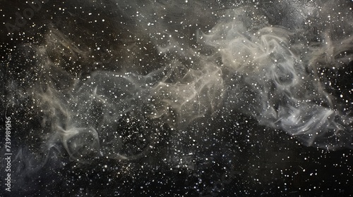 Abstract black background with brilliant dust