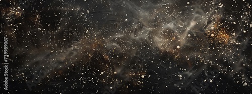 Abstract black background with brilliant dust