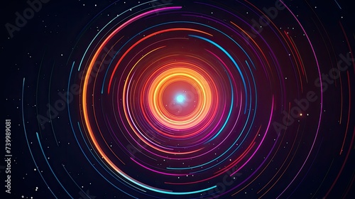 Abstract space image with colorful circular pattern