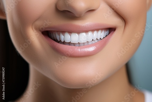a close up of a woman s smile