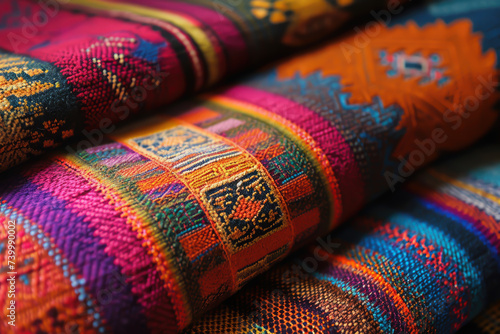 patterns on Incan textiles and fabrics photo