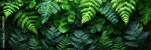 Lush, dense, vibrant green fern leaf texture, Background Image, Background For Banner