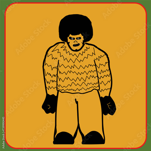 agressive clown with clenched fists