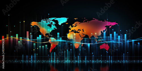 Global business analysis and asset investiment colorful photo