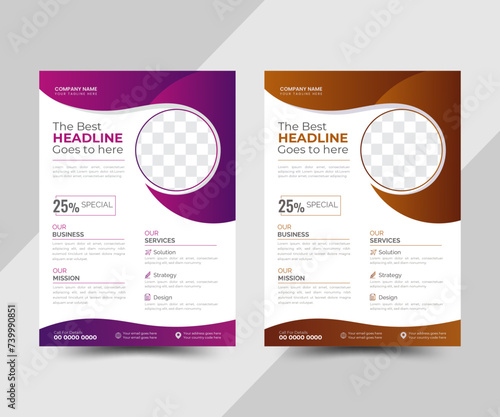 Modern creative business travel, medical, fitness, real estate printable vector flyer design template