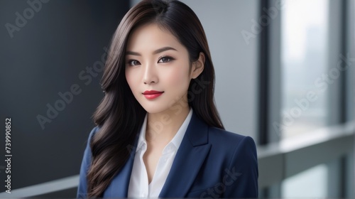 portrait asian woman with businessuit. 4k Portrait photo illustrations.  business woman portrait.