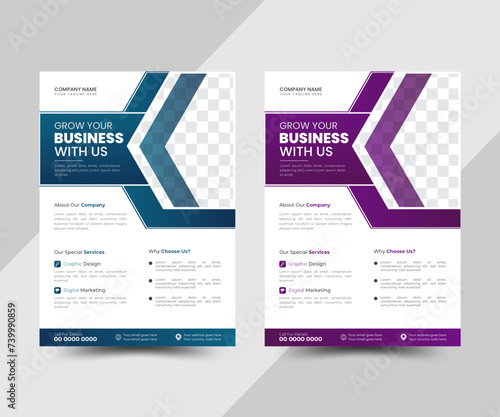 Modern creative business travel, medical, fitness, real estate printable vector flyer design template
