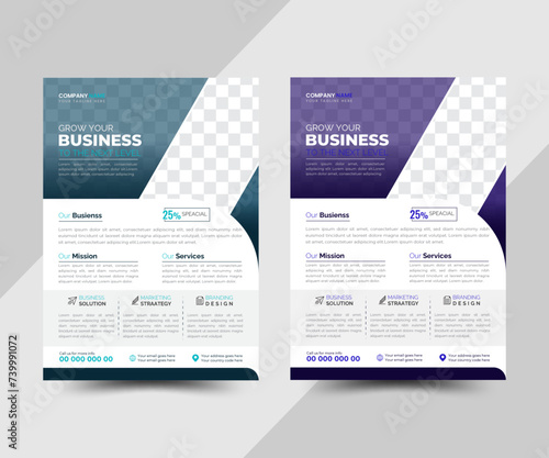 Modern creative business travel, medical, fitness, real estate printable vector flyer design template