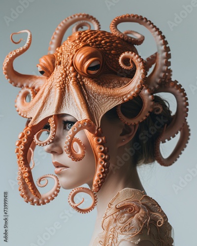 a woman wearing a octopus garment