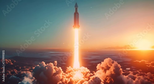A rocket shoots out of the world to explore space Ideas for starting a new business photo