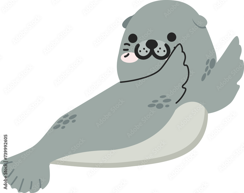 Cute Seal animal cartoon dab Cute Seal animal cartoon dab