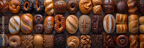 Realistic pattern of various breads and pastries, Background Image, Background For Banner
