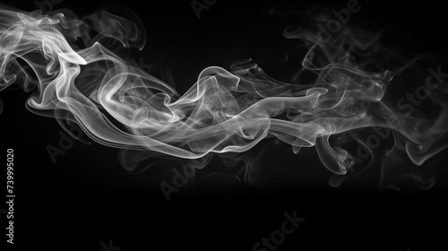 Smoke light effect on dark background, monochrome black and white style for dramatic visuals concept, banner