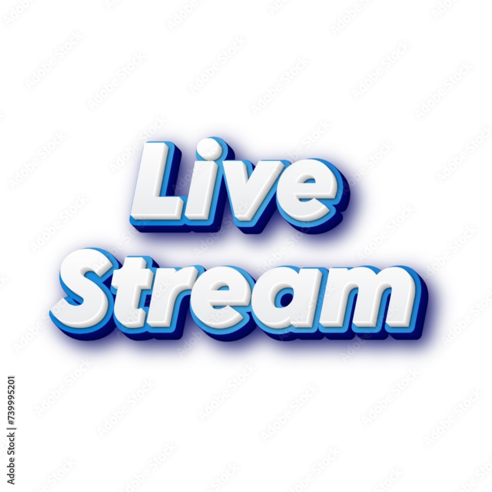 3D Lives stream on white background 3D Lives stream on white background