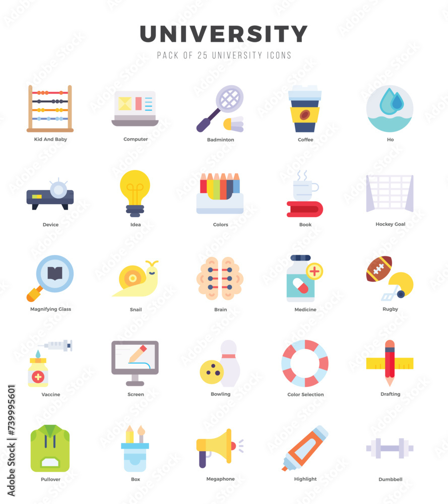 University Icon Bundle 25 Icons for Websites and Apps