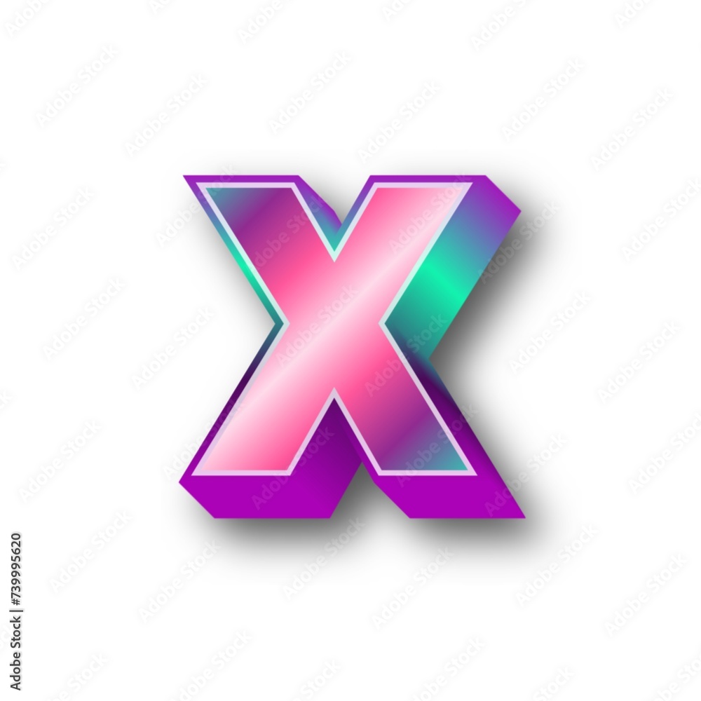 3D X on white background 3D X on white background