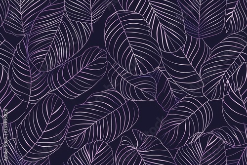 Line art wallpaper background with natural leaf pattern. Simple design ideal for fabric, print, cover, banner, and invitation.