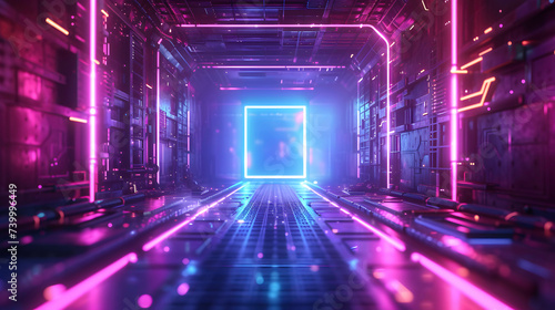 Wallpaper Mural a purple and blue light in a tunnel Torontodigital.ca