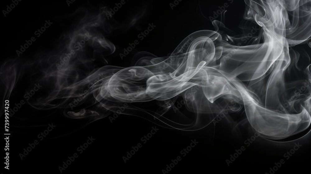 Obraz premium Smoke light with abstract patterns on dark background in black and white style for design projects concept, banner