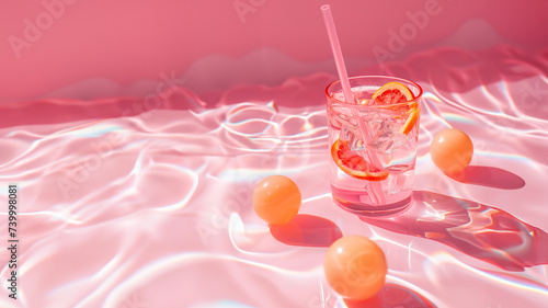 summer cocktail with grapefruit 3d rendering.