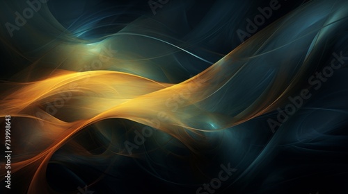 Abstract Artistic Flow of Blue and Orange Hues