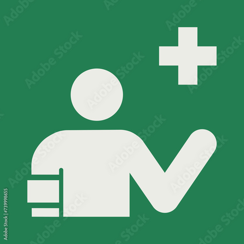 SAFETY CONDITION SIGN PICTOGRAM, FIRST AID RESPONDER ISO 7010 – E064, SVG