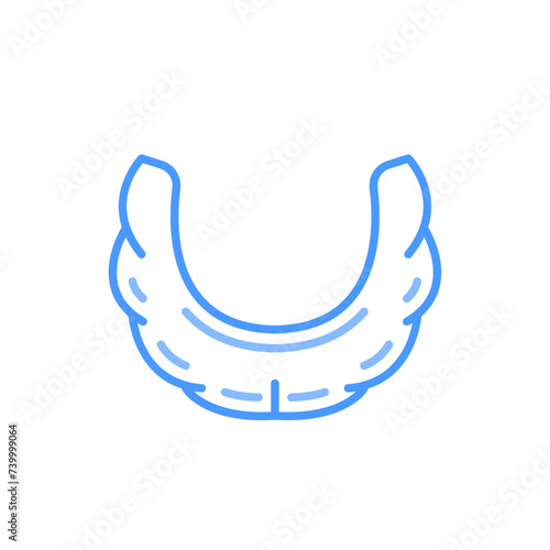Orthodontic silicone trainer icon. Invisible braces aligner, retainer.