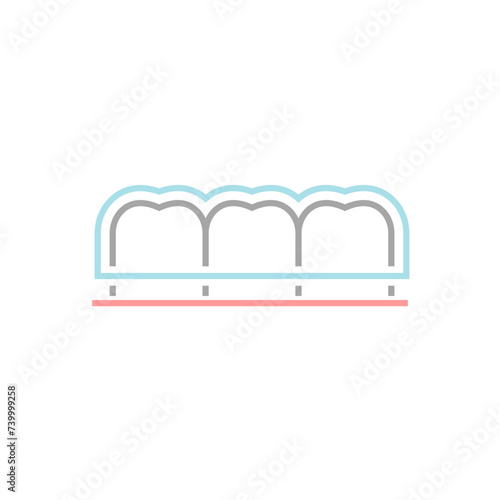 Orthodontic silicone trainer icon. Invisible braces aligner, retainer.
