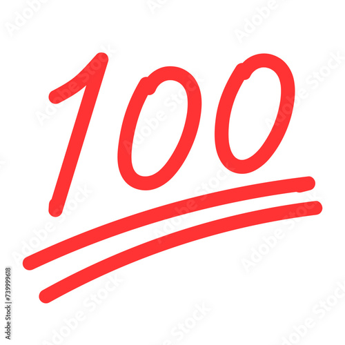 手書きの100点イラスト　テストなどの評価記号