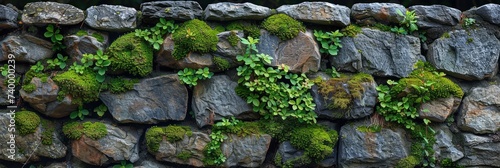 Weathered, old, moss-covered stone wall texture, Background Image, Background For Banner