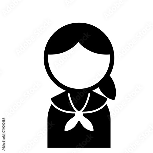 セーラー服を着た女子学生のアイコン