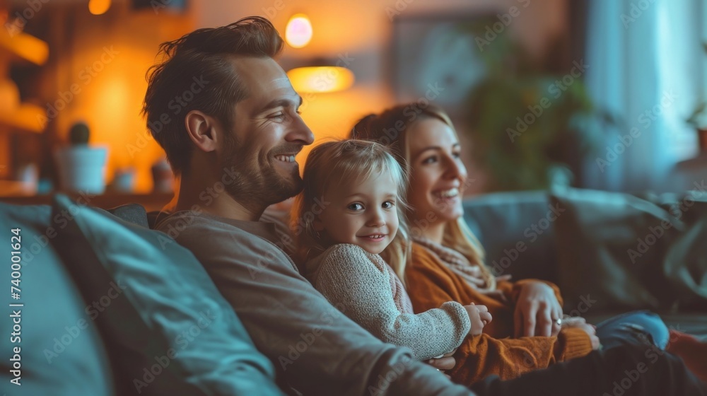 Portrait of parents and newborn baby. Father and mother kiss and hug a beautiful newborn child. Portrait of parents and newborn baby. Father and mother kiss and hug a beautiful newborn child.