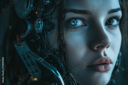 Close-Up of a Female Sci-Fi Character