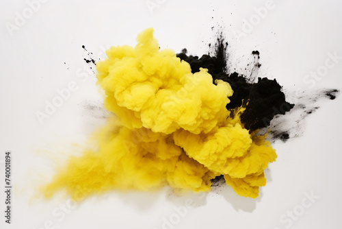 Vivid Yellow and Black Particle Explosion Abstract Background