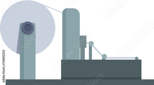 Equipment paper production icon cartoon vector. Wood roller. Modern plant