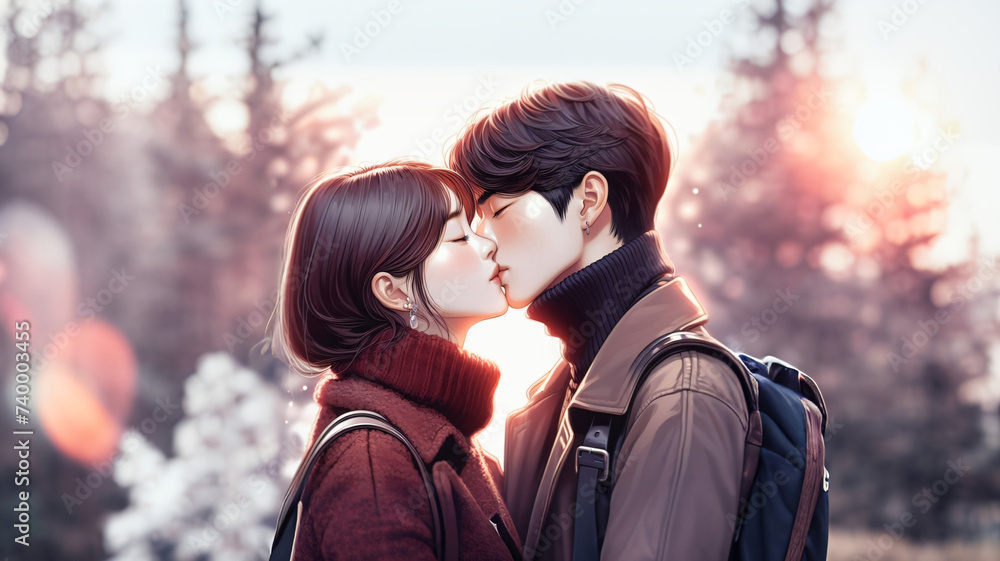 couple kissing couple kissing