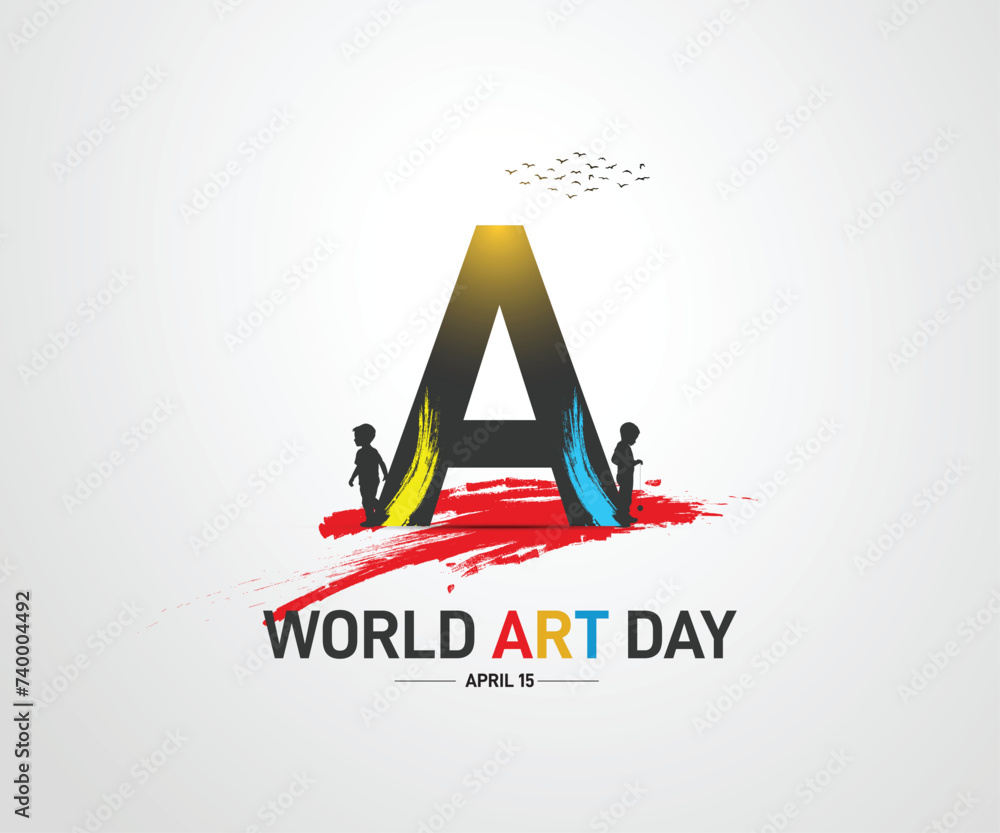 World Art Day. world art day creative concept. colorful art background vector illustration. World Art Day. world art day creative concept. colorful art background vector illustration.