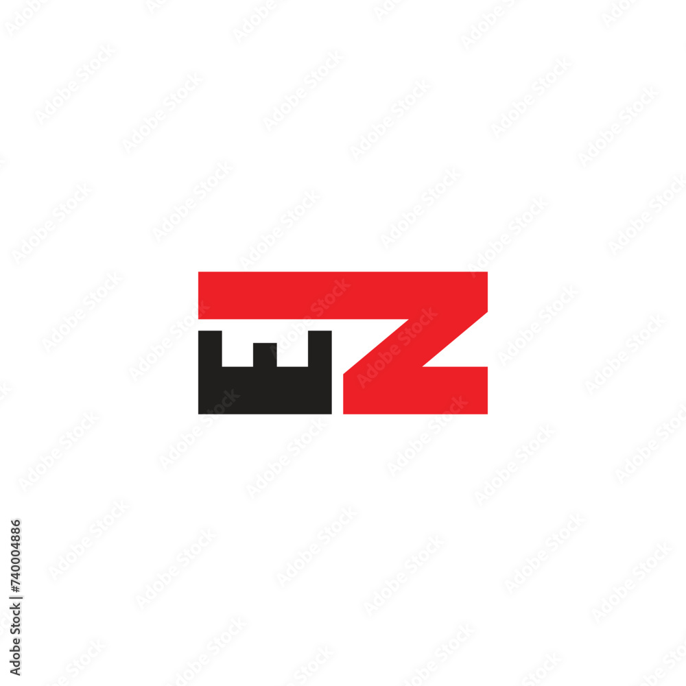 letter wz motion swoosh font logo vector letter wz motion swoosh font logo vector