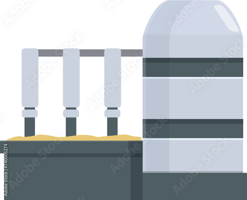 Paper factory line icon cartoon vector. Press factory. Automatic house