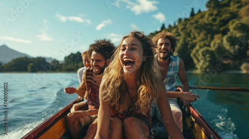 Group of People Riding on Top of a Boat photo