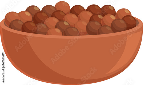 Rapeseed grain bowl icon cartoon vector. Food oil. Plant organic cooking