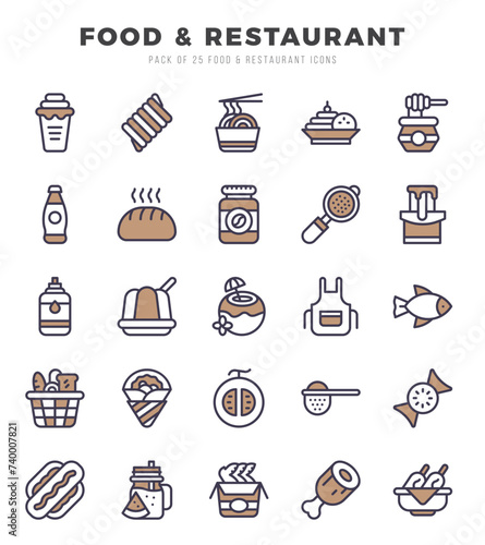 Food and Restaurant icon pack for your website. mobile. presentation. and logo design.