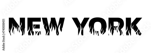 New York City text logo. NYC typography print or slogan. Vector illustration.
