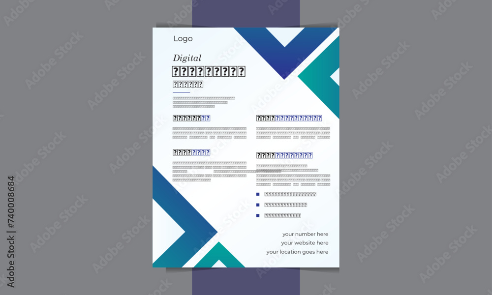 unique flyer with geometric accents in gradient color for promotion, corporate work